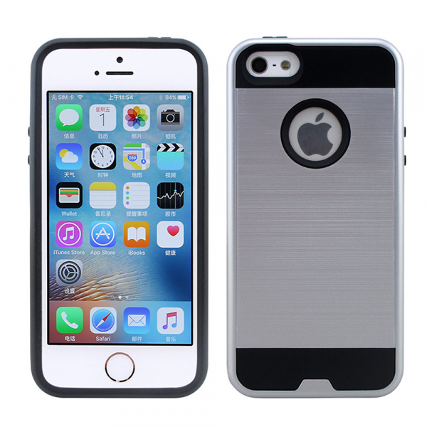 Wholesale Apple iPhone 7 Iron Shield Hybrid Case (Silver)